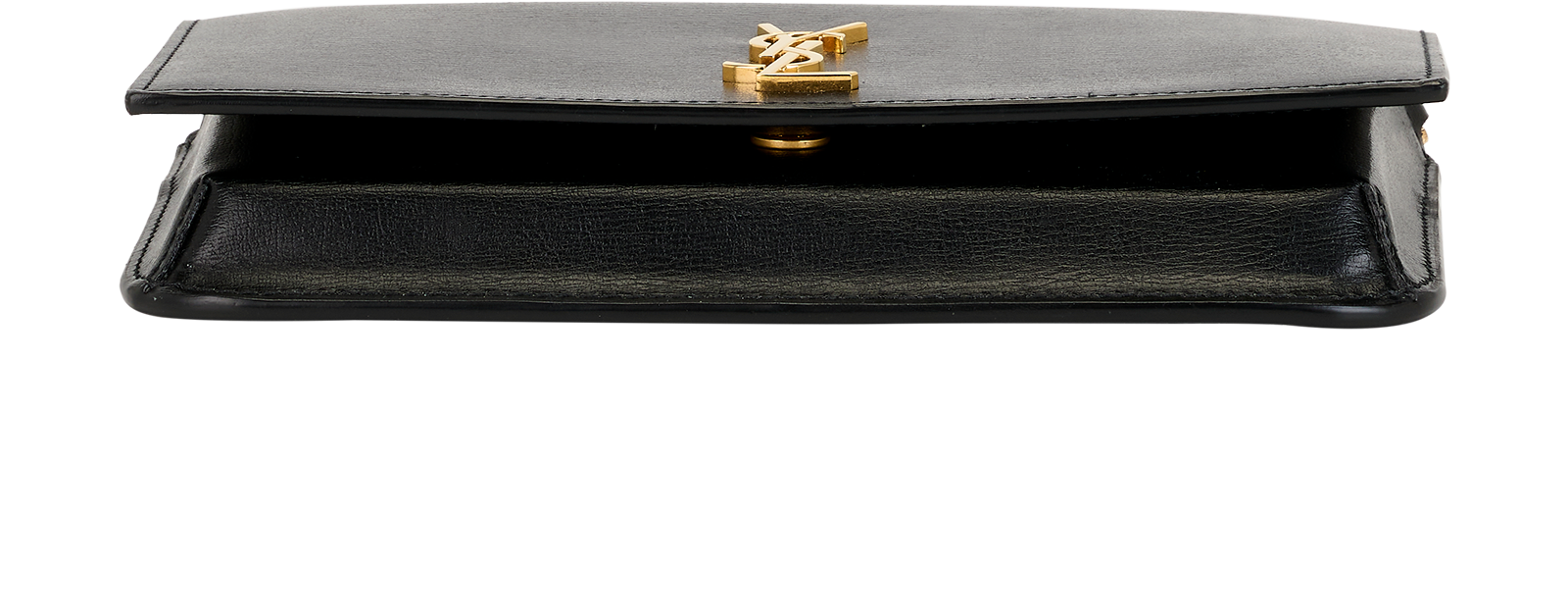 Saint Laurent Cassandre Phone Holder, &pound;850, Accessories, Black, Leather, Top view